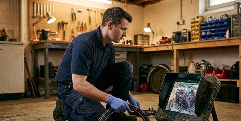 technicien-diagnostic-camera-canalisation-ecran-portable